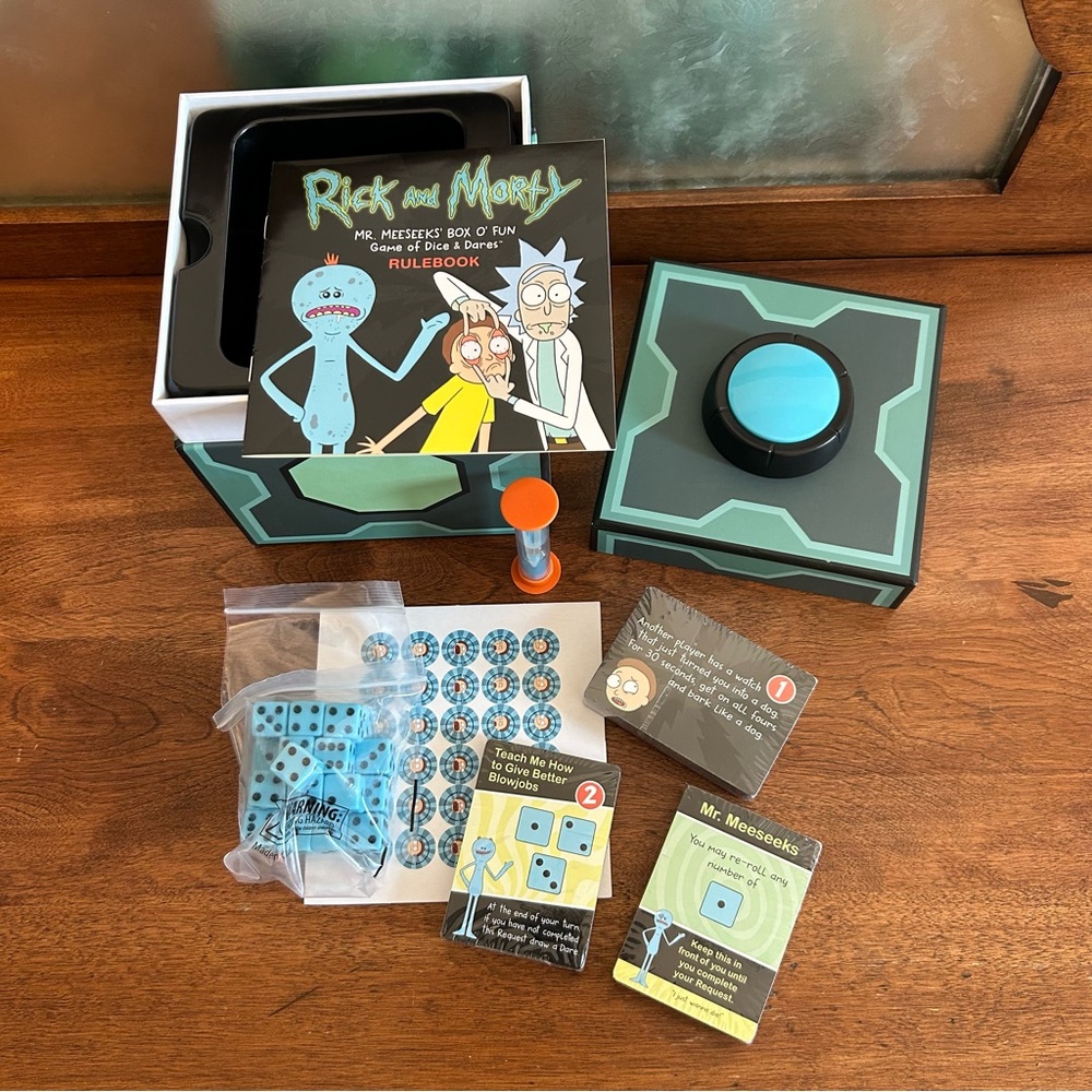 Rick and Morty game "Mr. Meeseeks Box O Fun" Dice Dares Game - NEW